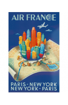 AFFICHE AIR FRANCE LEGEND PARIS - NEW YORK, BUILDING MAP AFL0329 30X40 EN POCHETTE GIFT